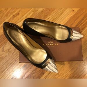 Coach Black and Gold Heels for Elegant Occasions